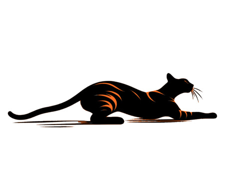 Illustration, cat, silhouette, tiny, 