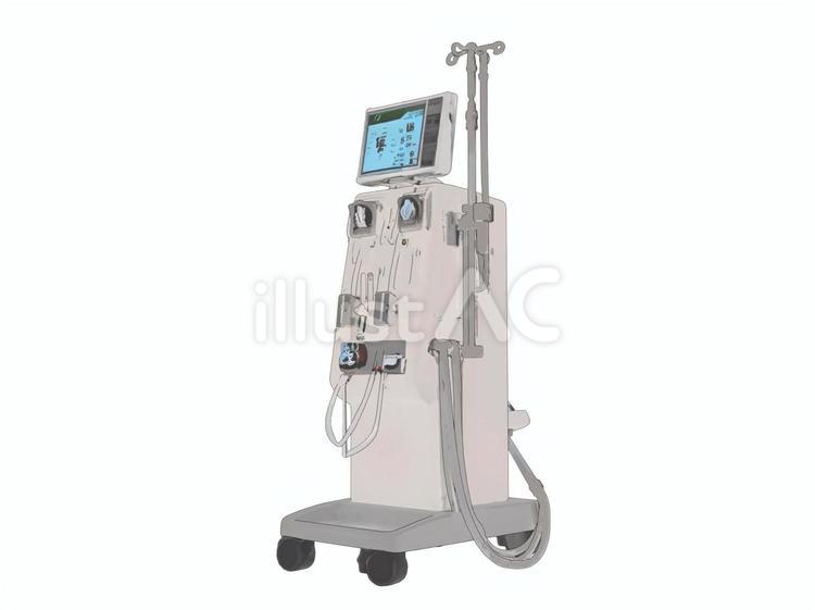 病院泌尿器科医療用人工透析ダイアライザー 人工透析機,人工透析器,透析器のイラスト素材