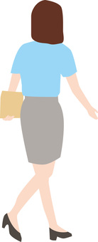 歩行者女性 歩行者女性 歩行者,歩く,後ろ姿,会社員,事務員,スレンダー,若い,女性のイラスト素材