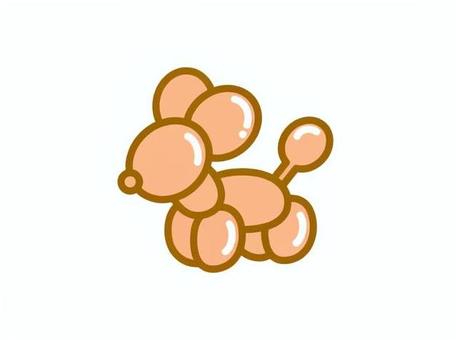 バルーンアートな犬　オレンジ バルーンアート,犬,風船,生活,おもちゃのイラスト素材
