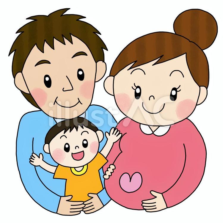 妊婦家族 妊婦,妊娠,出産のイラスト素材