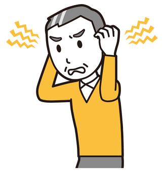 ニット中年男性(黄)-180-バスト  ニット中年男性(黄)-180-バスト 怒る,おじさん,男性,中年,お父さん,パパ,シニア,ミドルエイジ,人物,かわいいのイラスト素材