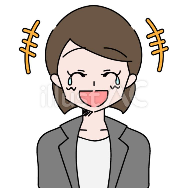 キャリアウーマン　爆笑 キャリアウーマン,ショートカット,大笑いのイラスト素材