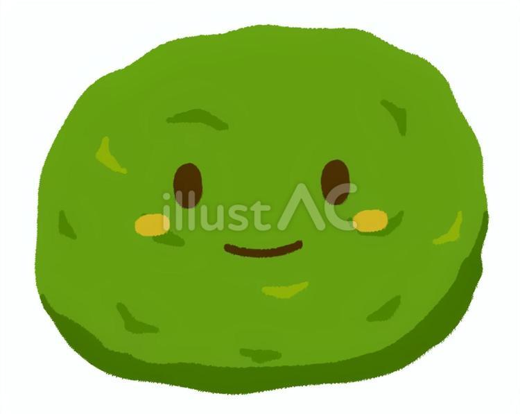 笑顔の可愛い青のりのおはぎのキャラクター おはぎ,青のり,キャラクターのイラスト素材