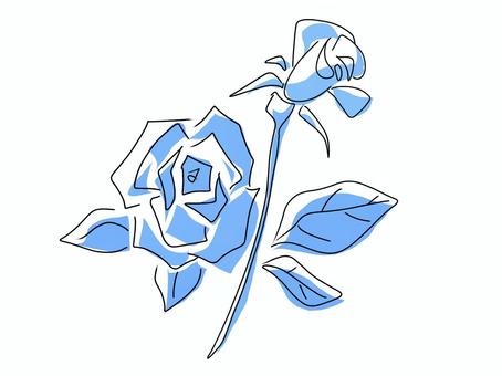 Stylish hand-painted roses (blue), blue, rose, hand drawn, JPG and PNG