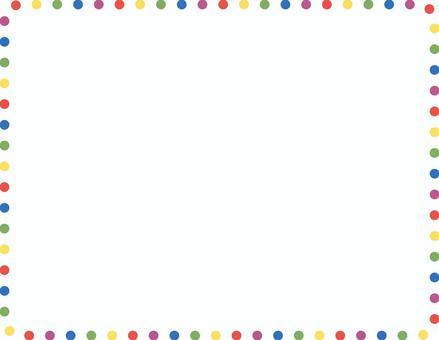 ドットの長方形フレーム・ビビッド フレーム,丸,ドット,点,ベクター,白バック,飾り,額,囲み,枠のイラスト素材