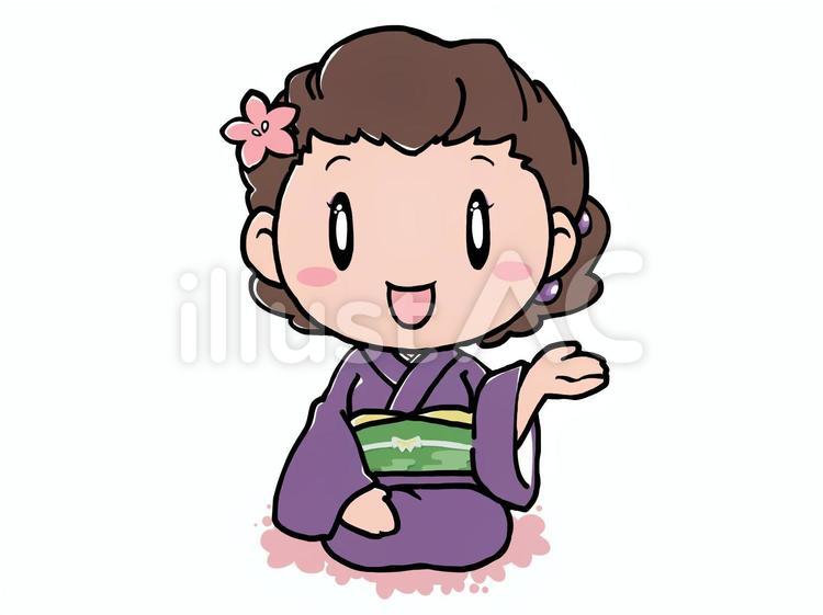 和服の女性 人物,女性,和服のイラスト素材