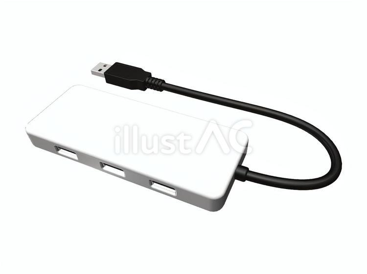 USBハブ usbハブ,usb,usbポートのイラスト素材