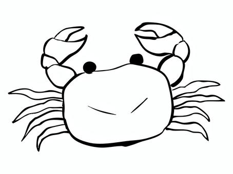 蟹座の筆書き線画イラスト 蟹座,星座,カニ,線画,筆書き,手書き,動物,黒,ブラック,白黒のイラスト素材