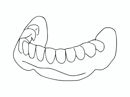 モノクロの入れ歯 入れ歯,歯,医療,器具,歯科,手書き,白黒のイラスト素材