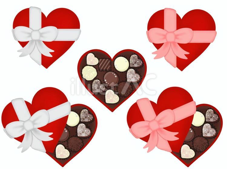ハートの箱に入ったチョコレート チョコレート,バレンタイン,ハートのイラスト素材