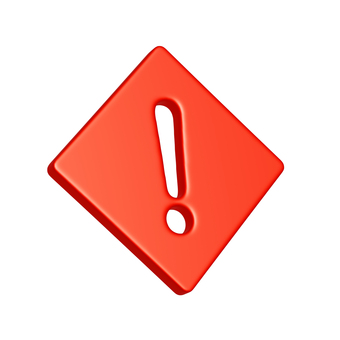 菱形の注意マークの3Dアイコン2 注意,禁止,マーク,アイコン,ビックリマーク,エクスクラメーション,警告,アラート,注目,エラーのイラスト素材