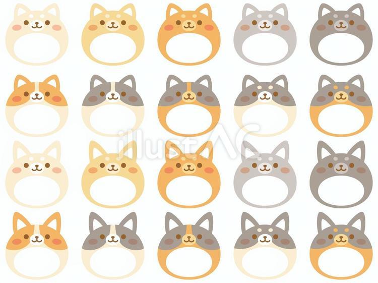 いろいろな種類のいぬ名札 立ち耳 犬,いぬ,動物のイラスト素材