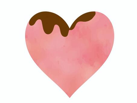 バレンタインの水彩ハートイラスト1