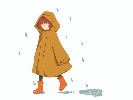 レインコートの子供 レインコートの子供 子供,雨,レインコートのイラスト素材