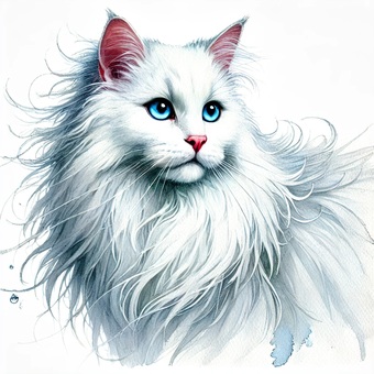 ターキッシュアンゴラ ターキッシュアンゴラ 動物,猫科,毛皮のイラスト素材