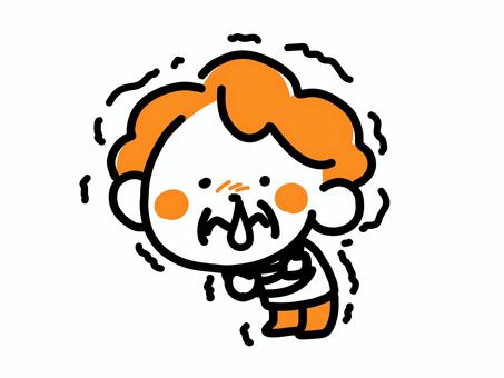 An old woman shivering with a runny nose, JPG, PNG and EPS An old woman shivering with a runny nose, senior citizens, character, tiny, JPG, PNG and EPS