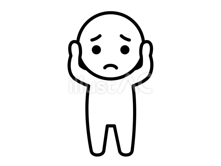 耳をふさぐ棒人間 棒人間,人物,耳のイラスト素材