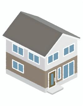 アイソメ図・住宅 アイソメ図,アイソメトリック,鳥瞰図,俯瞰図,俯瞰,賃貸,賃貸物件,家賃,投資,不動産のイラスト素材