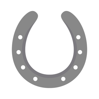 馬の蹄鉄 蹄鉄,蹄,馬,鉄,グレー,アイコン,ひとつ,シンプルのイラスト素材