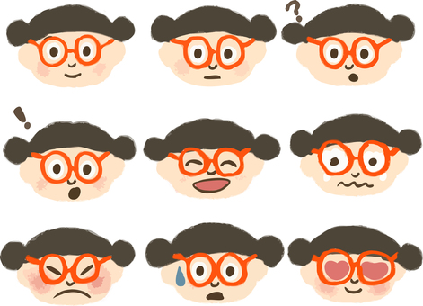 Illustration, glasses, girl, expression, 