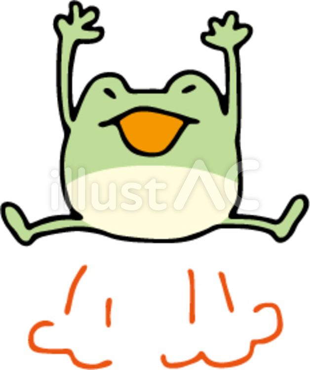 とびはねるカエル カエル,蛙,かえるのイラスト素材