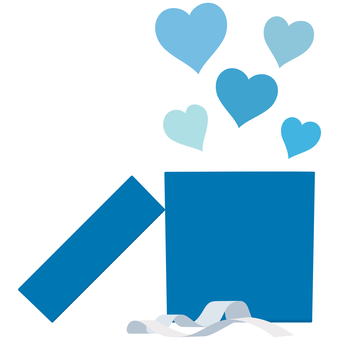 Gift Box Heart Blue Gradation 3, , JPG and PNG