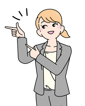 Pointing suit girl 2 (coloring 1), female, finger pointing, here, JPG, PNG and AI