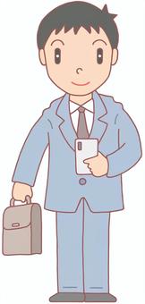 ビジネスマン・新人社員 ビジネスマン,新人社員,ビジネススーツ,爽やか,若者,男子社員,ビジネス,男性,人物,キャラクターのイラスト素材