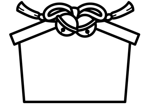 絵馬-1c 絵馬,鈴,紐,年賀状,かわいい,シンプル,モノクロ,白黒,シルエットのイラスト素材