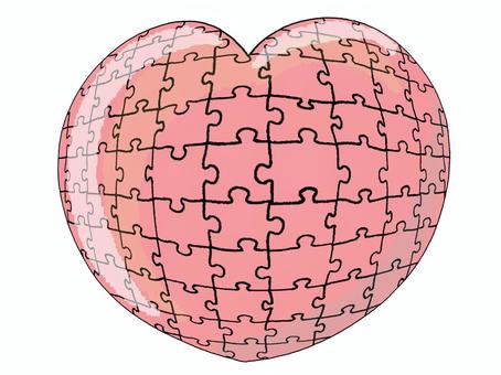 パズル パズル,線,ゲーム,組み合わせ,はめ込み,ハート,気持ち,心,pop調,手描きのイラスト素材
