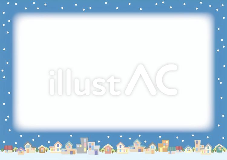 雪の降る町 雪,町,街並のイラスト素材
