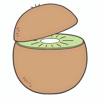 キウイの手描きイラスト5 キウイ,フルーツ,単品,手描き,挿絵,シンプル,果物,食べ物のイラスト素材