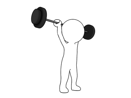 バーベルを持ち上げた棒人間 筋トレ,バーベル,ウェイトトレーニング,トレーニング,フィットネス,鍛錬,重量挙げ,ボディメイク,筋力,持久力のイラスト素材