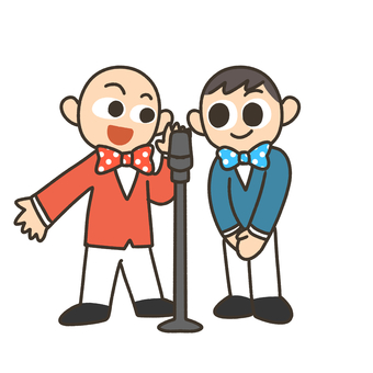 漫才師 漫才師,お笑い,コンビ,マイク,話芸,エンタメ,ショー,ライブ,笑い,パフォーマンスのイラスト素材
