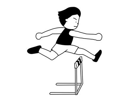 陸上・ハードル（男子） ハードル,陸上,男子,選手,アスリート,人,運動会のイラスト素材