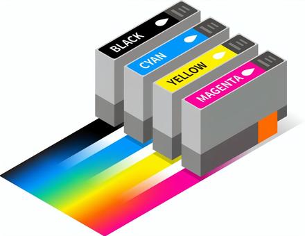 CMYKフルカラー印刷のイメージ CMYKフルカラー印刷のイメージ cmyk,プリンター,インク,印刷,フルカラー,カラープリント,4c,4色,カートリッジ,デザインのイラスト素材
