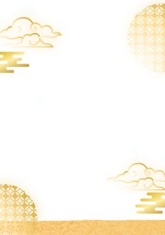 和柄　金　背景 金,和,高級,背景,新春,金粉,年賀,フレーム,枠,雲のイラスト素材