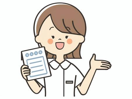 薬の説明をする女性看護師 紹介,案内,説明,教える,アドバイス,重要,看護師,看護士,介護士,看護婦のイラスト素材