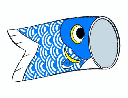 Illustration, carp streamer, blue color, event, 