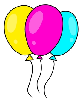 Three balloons in a row, balloon, birthday, birthday, JPG and PNG