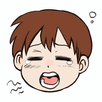 寝不足 子供,男の子,寝不足,眠い,睡眠,あくび,眠気のイラスト素材