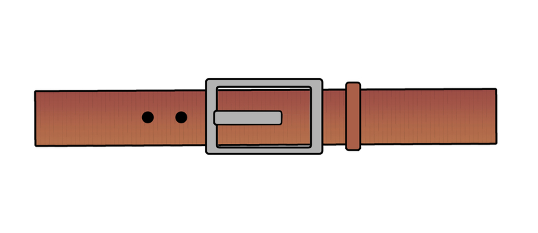 皮のベルト(茶色)のイラスト ベルト,ファッション,小物,皮,合皮,バックル,茶色,透過,ビジネス,イラストのイラスト素材