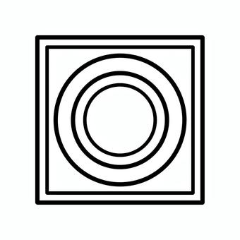 上円下方墳　古墳　手描き　イラスト 古墳,上円下方墳,歴史,墳墓,線画,手描き,イラストのイラスト素材