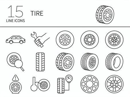 Tire maintenance icon set, tire, maintenance, pneumatic pressure, JPG and PNG