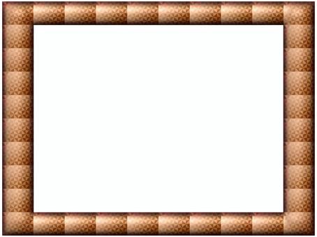 風車模様のフレ−ム　茶色 風車模様,フレ−ム,ポストカード,メッセージカード,飾り枠,あしらい,柄,パターン,和風,和柄のイラスト素材