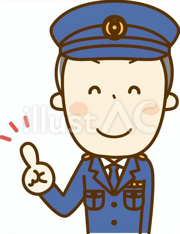 指差しポーズの警察官 警官,警察官,おまわりさんのイラスト素材