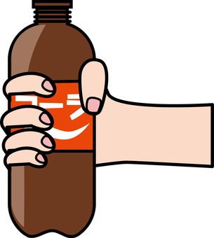 コーラ持つ コーラ,ペットボトル,ドリンク,飲み物,冷たい,持つ,手,線画のイラスト素材