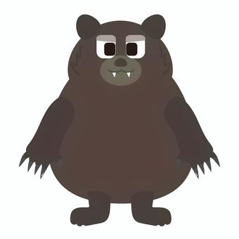 ヒグマの正面のイラスト ヒグマ,熊,くま,クマ,生き物,動物,哺乳類,野生,被害,狂暴のイラスト素材