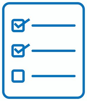 リストのアイコン 青 リスト,アイコン,アンケート,質問,チェック,調査,回答,問診,点検,検査のイラスト素材